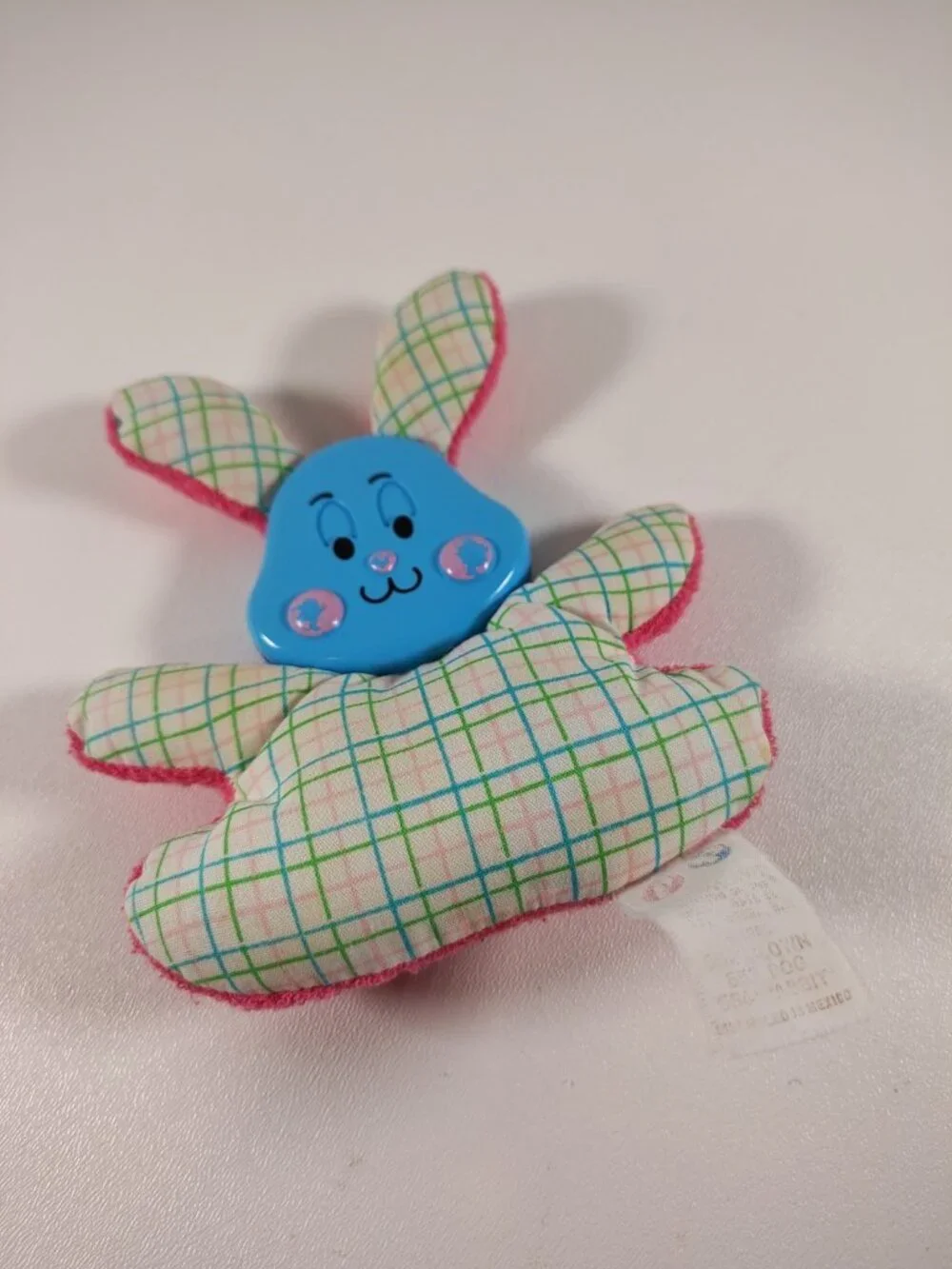 Fisher Price Soft Shakes Rabbit Bunny Rattle Plush 6 Inch 654 Stuffed Animal Toy